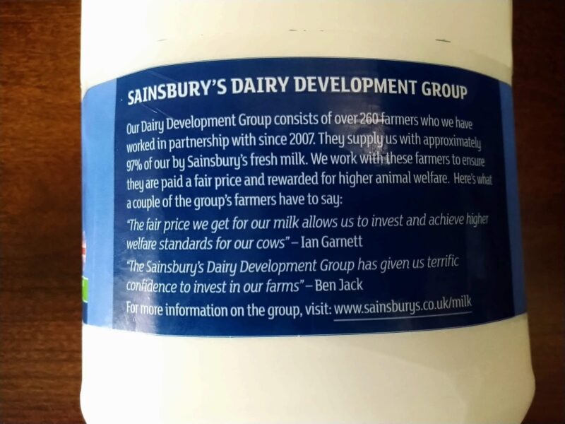 60点 イギリス 牛乳【Sainsbury’s】 FRESH BRITISH WHOLE MILK かもめらいおん 絵空事