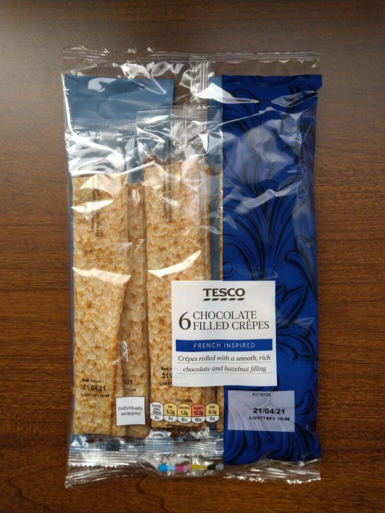 45点 イギリス クレープ Tesco 6 Chocolate Filled Crepes French Inspired かもめらいおん 絵空事