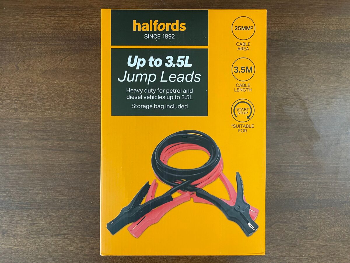 イギリス ジャンピングスタート用ブースターケーブル Halfords Up to 3.5L Jump Leads かもめらいおん 絵空事